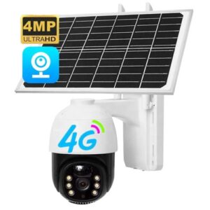 Solar powered outdoor CCTV camera solar battery operated camera 4mp indoor/outdoor waterproof 4g simcard solar camera phone app supported