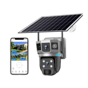 Solar 4G CCTV Camera 4MP+4MP Night Vision Ptz IP Solar Camera