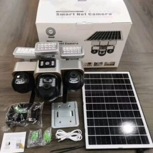 Smart Surveillance Outdoor V380 Pro 12MP wifi PTZ Rotating Three Triple Lens screens Outdoor Security Solar CCTV Camera